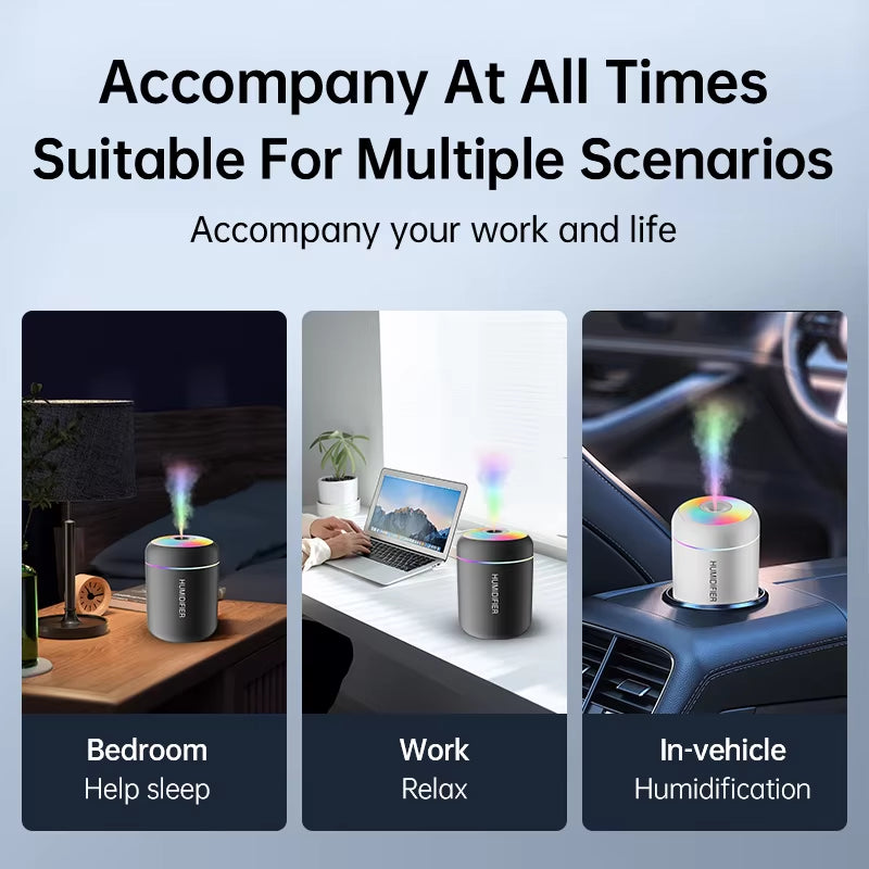 Mini Difusor Humidificador USB Para Coche Y Hogar