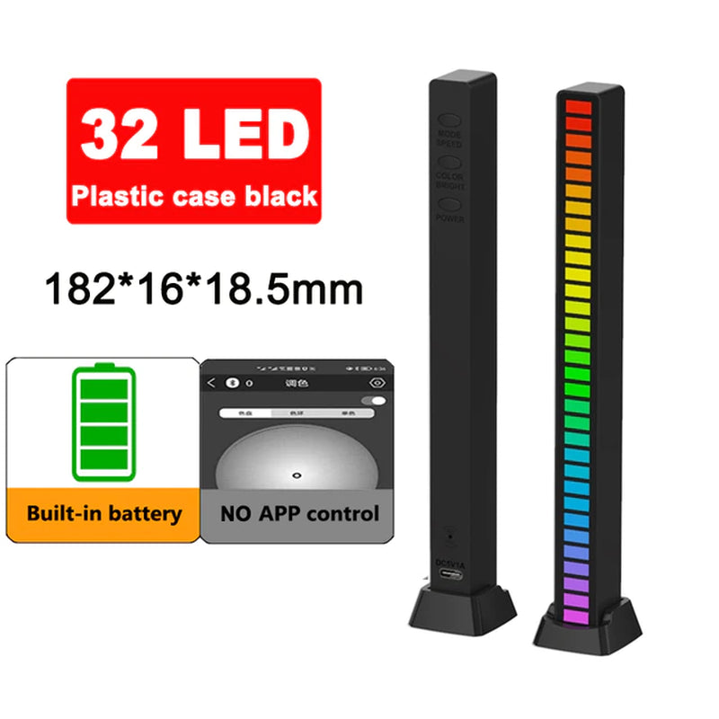 RGB Music Sound Control LED Lights App Control Pickup Light Rhythm Ambient Light for Car Tv Game Computer Desktop Decora Lights