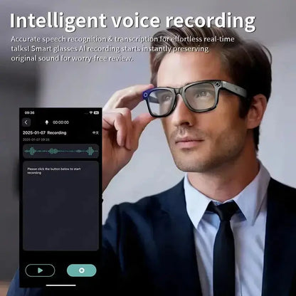 AI Smart Glasses with 8MP Camera Video Recording 100+ Languages Translation Sunglasses Bluetooth Call Music Play Men Women 2026